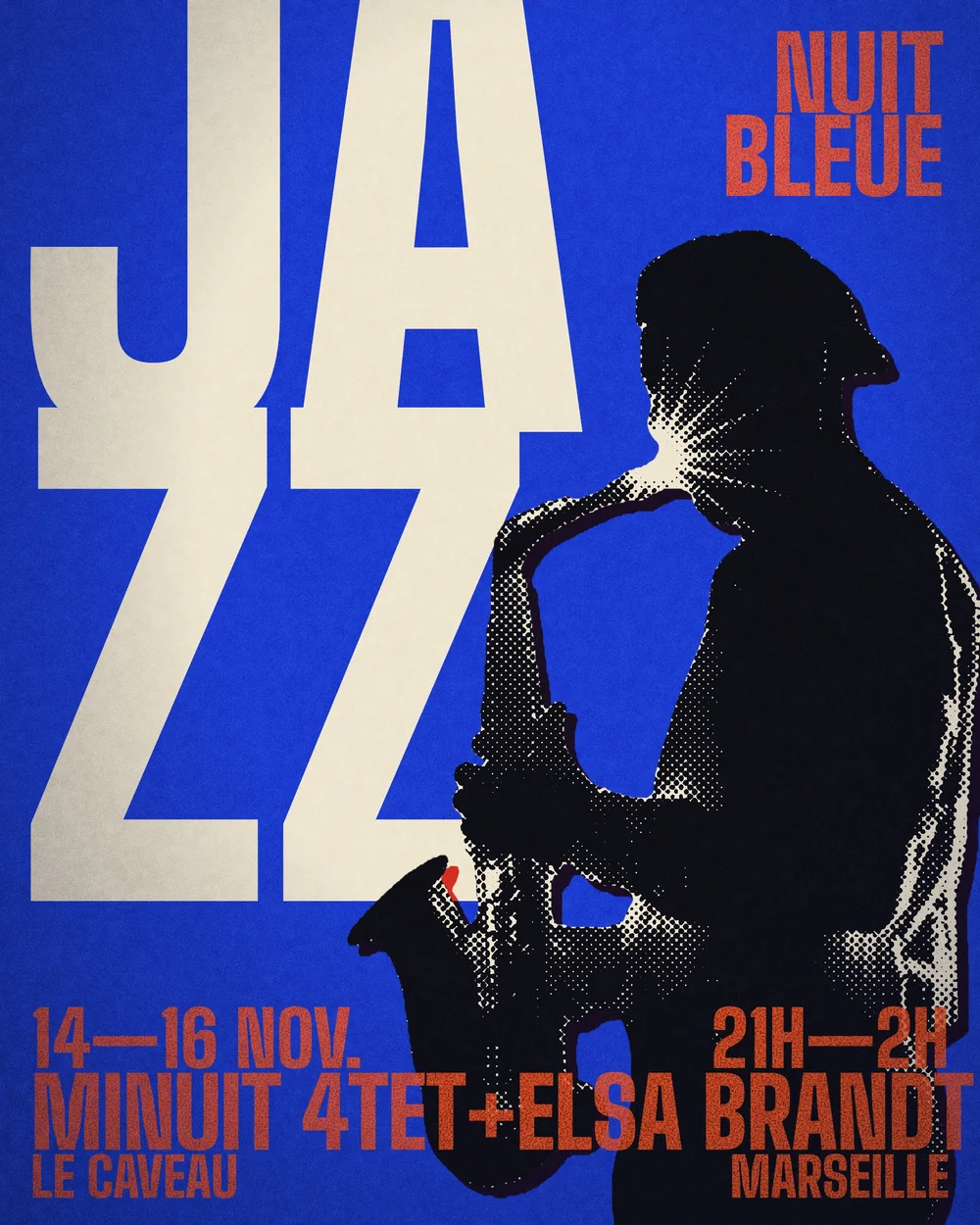 Affiche jazz Nuit Bleue